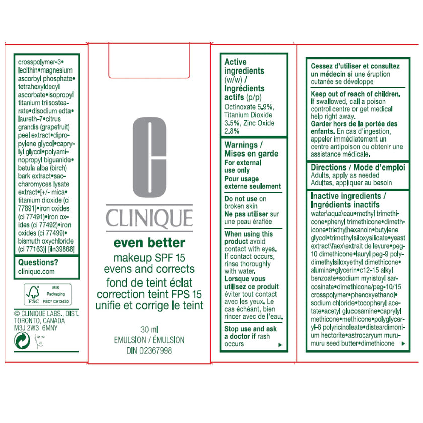Clinique Even Better Makeup Medium Coverage Foundation Broad Spectrum SPF 15 | Evens Skin Tone + Reduces Dark Spots, Ivory 🍁 All In One Marketplace Canada