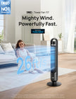 DREO Tower Fan for Bedroom, 90° Oscillating Standing Fans for Room with 4 Speeds, 3 Modes, 28dB Quiet for Sleep, 26ft/s Velocity, 8H Timer, Remote, Living Room, Office, Home, Black 🍁 All In One Marketplace Canada