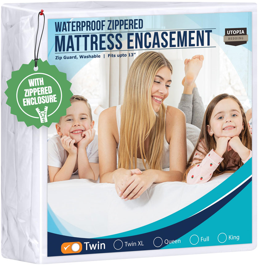 Utopia Bedding Zippered Mattress Encasement Twin - 100% Waterproof and Bed Bug Proof Mattress Protector - Absorbent, Six-Sided Mattress Cover 🍁 All In One Marketplace Canada