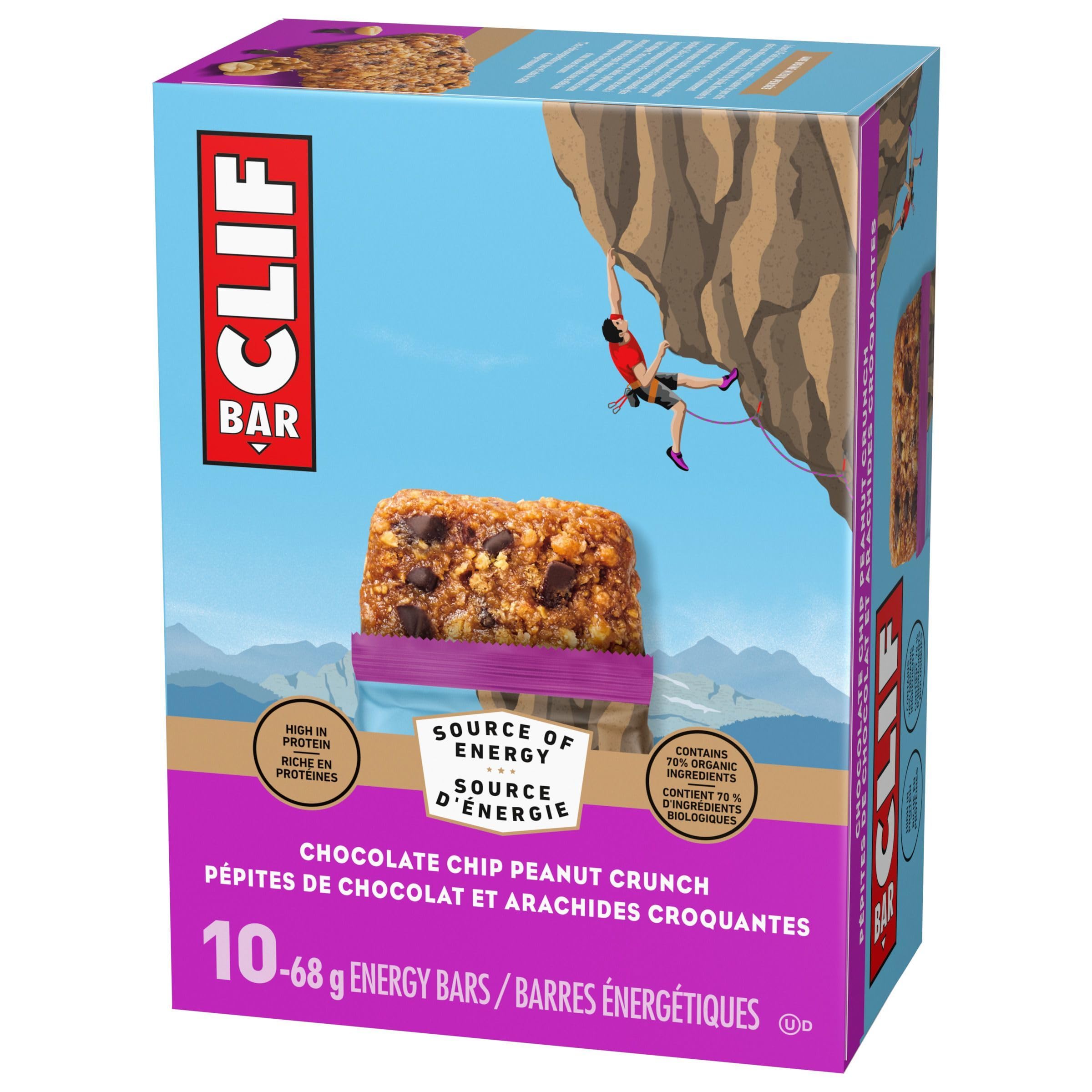 Clif Bar, Energy Bars, Chocolate Chip Peanut Crunch, 680 g (Pack of 10) 🍁 All In One Marketplace Canada