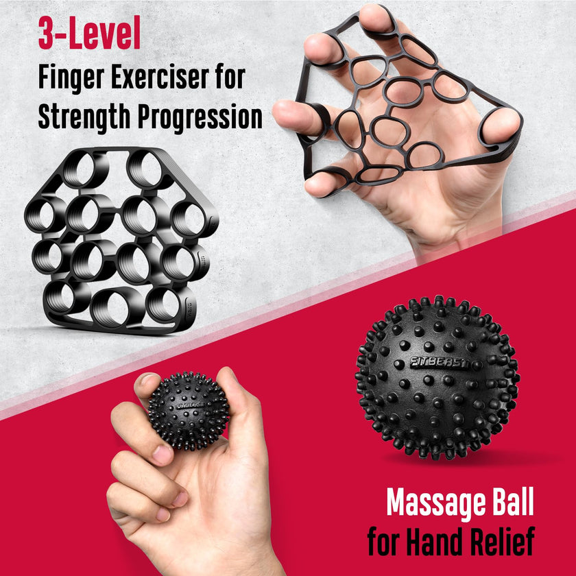 FitBeast Grip Strength Trainer, Hand Gripper Strengthener Kit - 6 Pack with Adjustable Resistance Forearm Strengthener, Forearm Exerciser and Massage Balls for Hand Therapy, Grip Training and Recovery 🍁 All In One Marketplace Canada