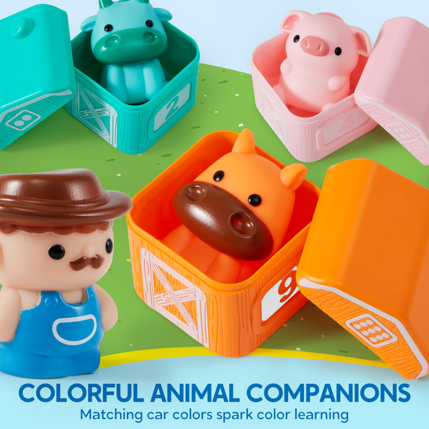 Play-Act Learning Toy for Toddlers 1 2 3 Years Old, Counting, Matching & Sorting Montessori Learning Farm Train Including 9 Farm Animals, Birthday Gift for Baby Boys Girls 🍁 All In One Marketplace Canada
