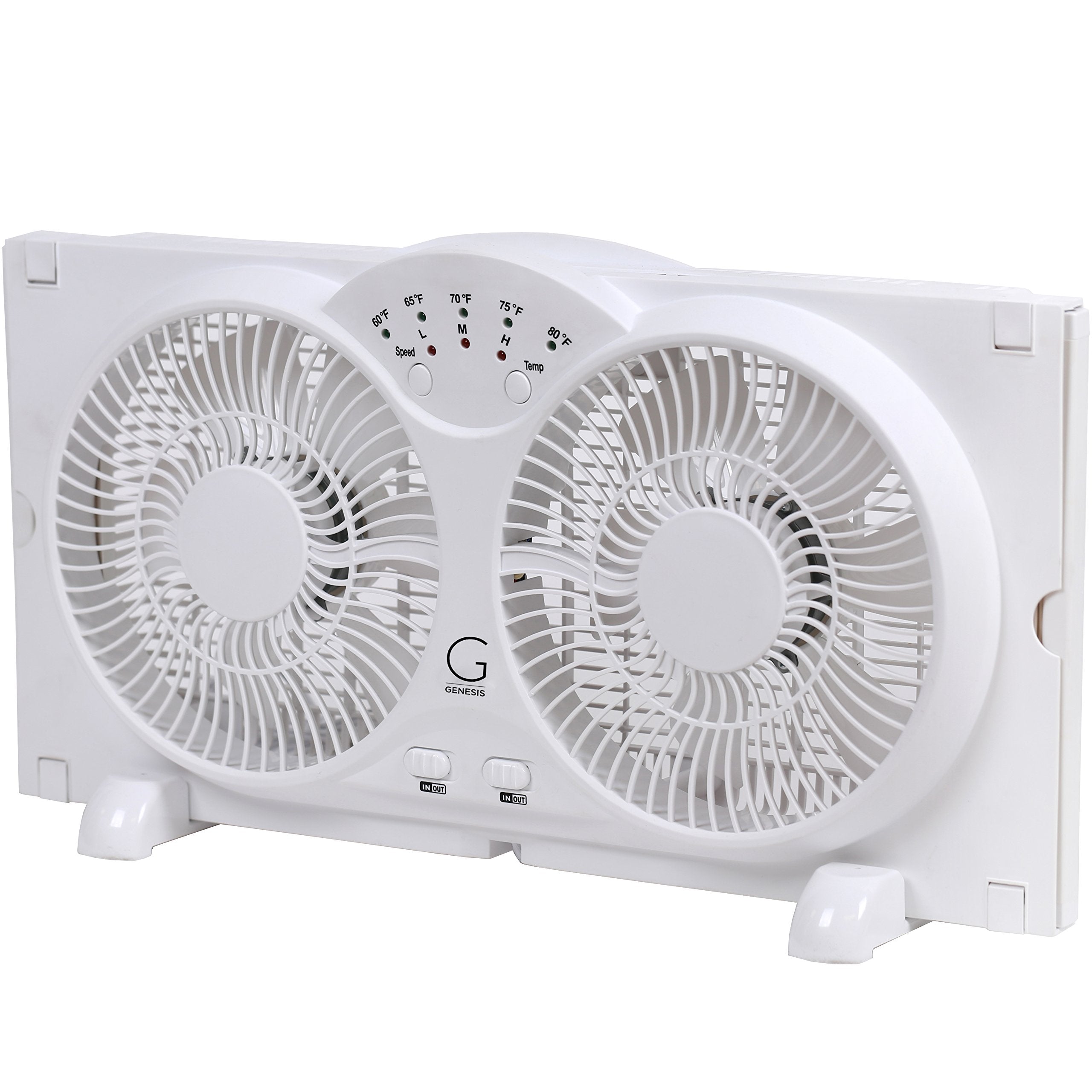 Genesis Twin Fan High Velocity Reversible AirFlow Fan, LED Indicator Lights Adjustable Thermostat & Max Cool Technology, ETL Certified, White (A1WINDOWFAN) 🍁 All In One Marketplace Canada