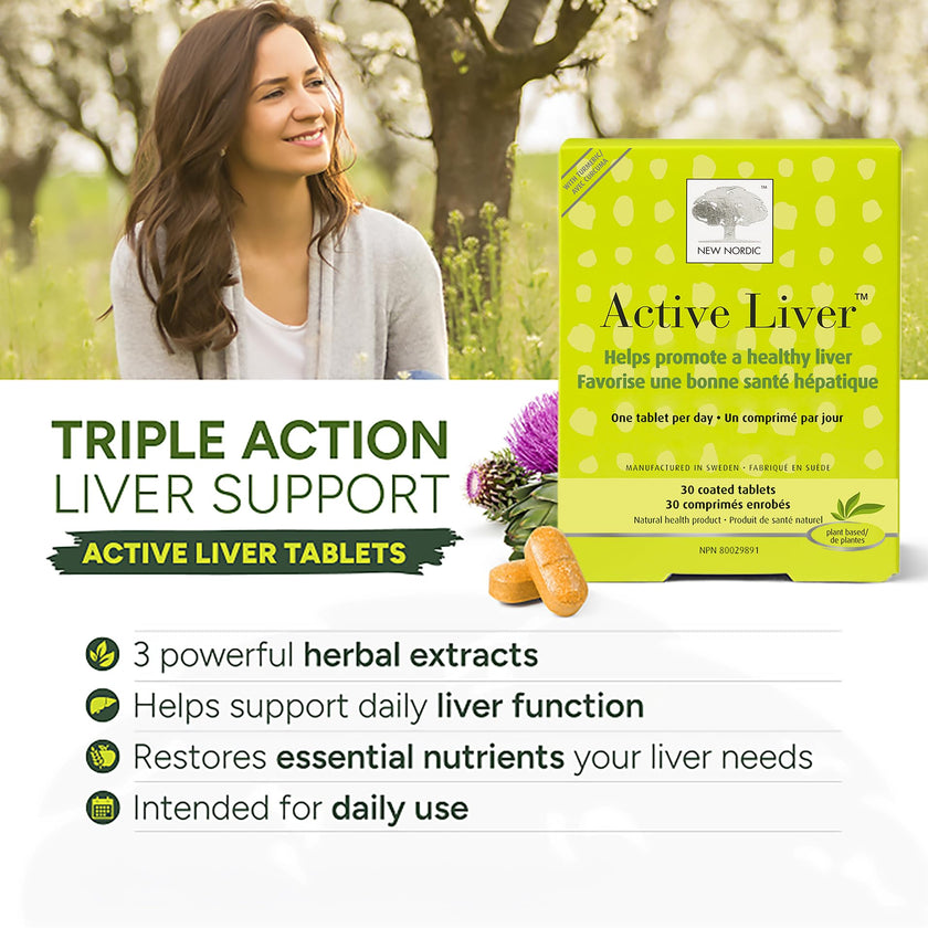 New Nordic Active Liver Milk Thistle Tablets, Liver Support, 30 Day Supply 🍁 All In One Marketplace Canada