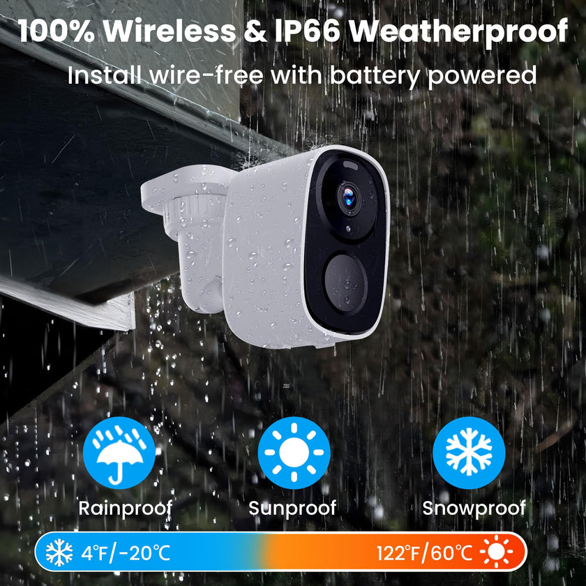 2026 Upgraded 2K Security Cameras Wireless Outdoor, Free Cloud Storage, 1-5 Months Battery Life, AI Motion Detection Spotlight Siren Alarm WiFi Surveillance Outdoor Camera, 2-Way Talk, Waterproof 🍁 All In One Marketplace Canada