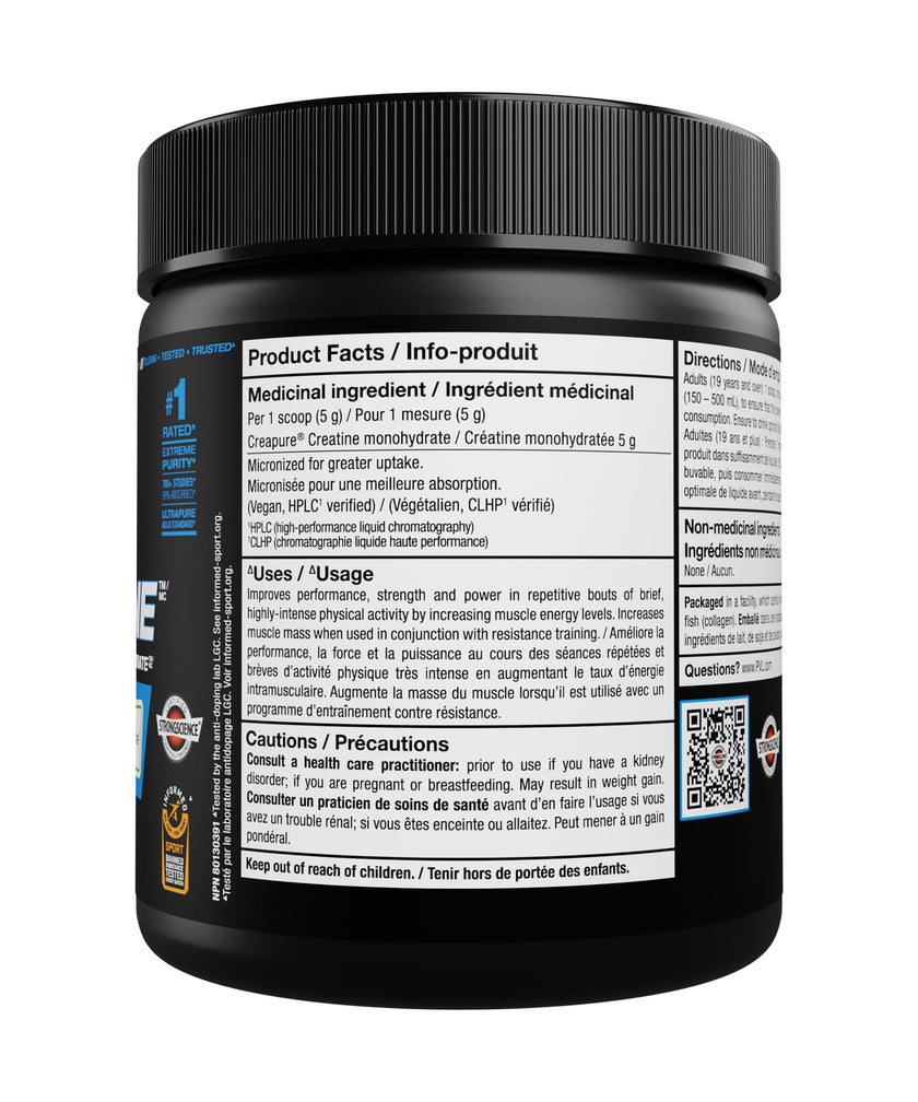 PVL Creapure Creatine Powder | 100% German Creatine Monohydrate, Canadian-Owned, Informed-Choice Tested, Unflavoured Supplement powder – 48 Servings - 240 g 🍁 All In One Marketplace Canada