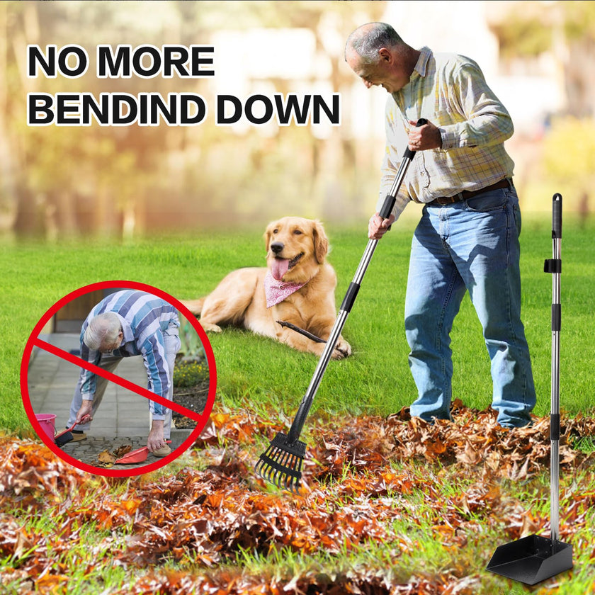 THRISEED Dog Pooper Scooper, Durable Dog Poop Tray and Long Handle Rake Set for Large Medium Small Dogs, Heavy Duty Pet Suppliers 🍁 All In One Marketplace Canada