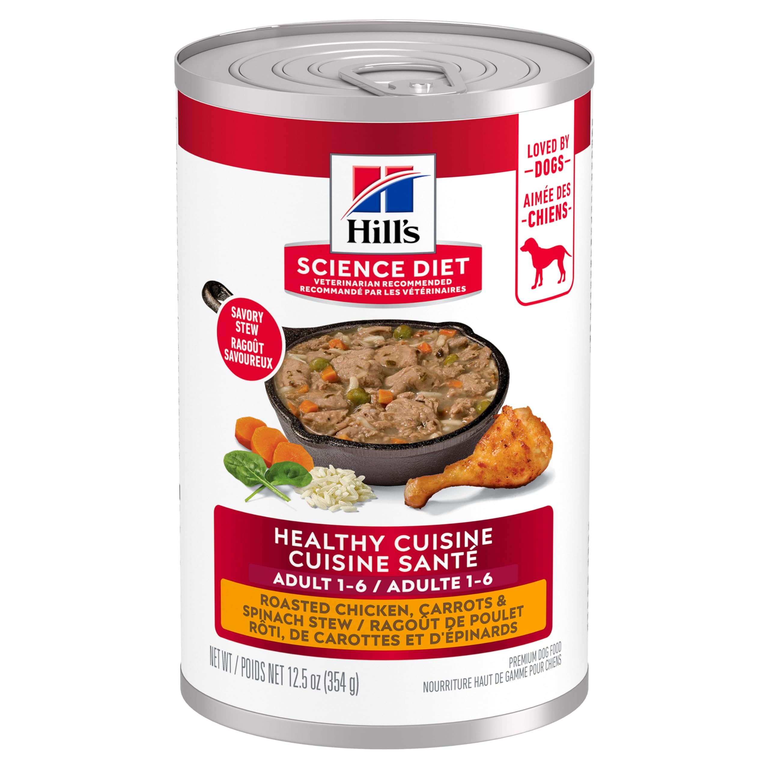 Hill's Science Diet Adult Healthy Cuisine Canned Dog Food, Roasted Chicken Carrots & Spinach 12 x 354 g Can 🍁 All In One Marketplace Canada