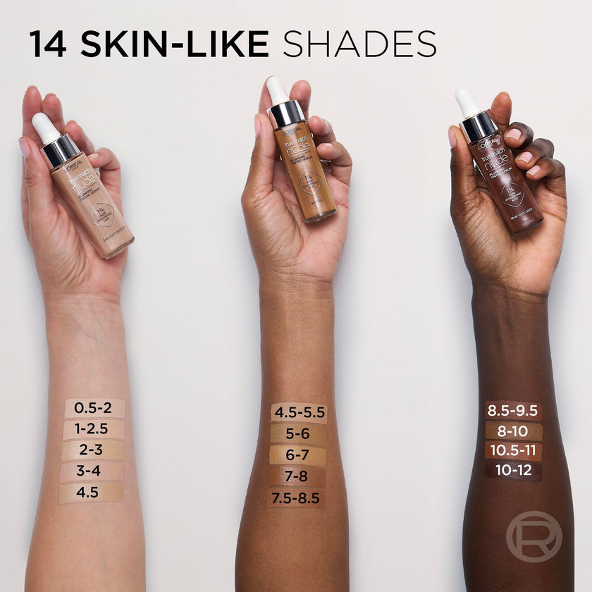 L’Oréal Paris True Match Nude Hyaluronic Foundation, Tinted Face Serum Foundation with Hyaluronic Acid for Lightweight Coverage and Instant Hydration, Radiant Finish - Light Medium, 30 mL 🍁 All In One Marketplace Canada