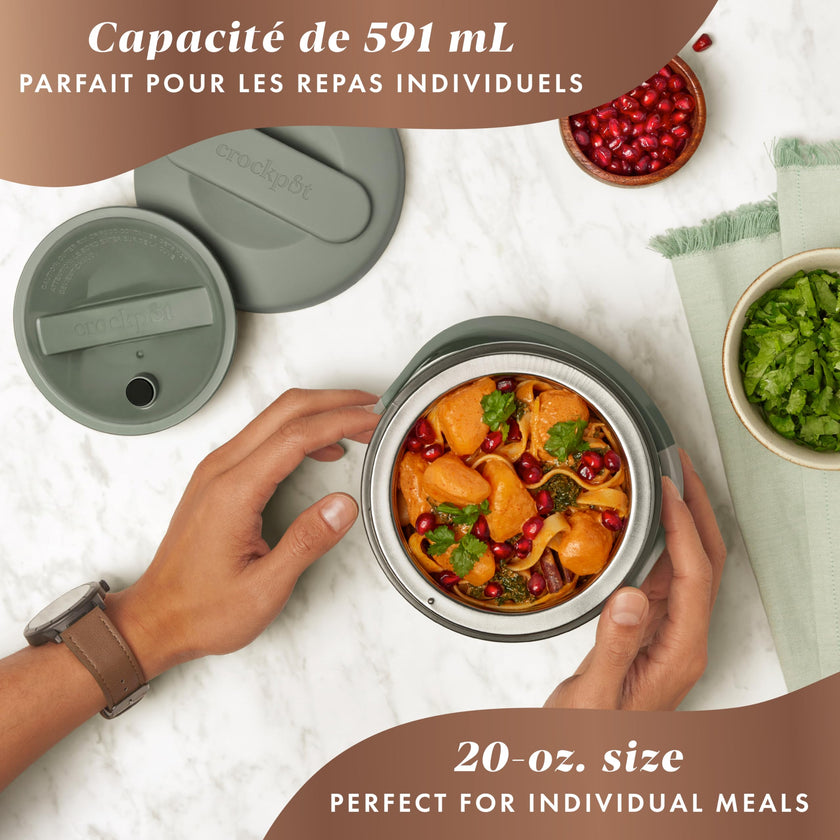 Crock-Pot Electric Lunch Box, Portable Food Warmer for On-the-Go, 20-Ounce (591 mL), Moonshine Green 🍁 All In One Marketplace Canada