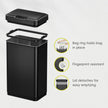 EKO Mirage-T 50 Liter / 13.2 Gallon Touchless Rectangular Motion Sensor Trash Can, Brushed Stainless Steel Finish 🍁 All In One Marketplace Canada