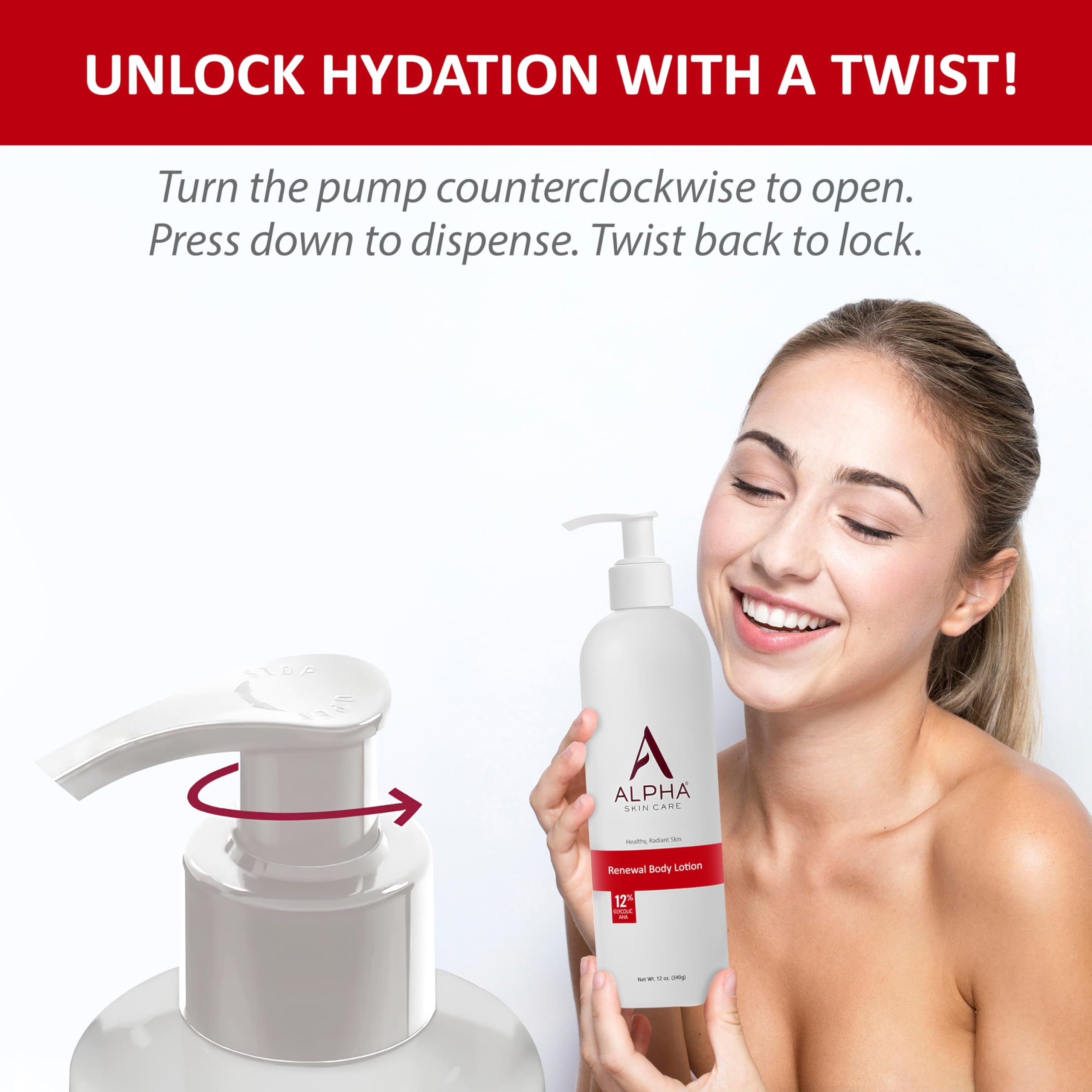 Alpha Skin Care Revitalizing Body Lotion, 12% Glycolic AHA, Daily Moisturizer, Hydrates & Exfoliates, Anti-Aging, 12 Oz 🍁 All In One Marketplace Canada