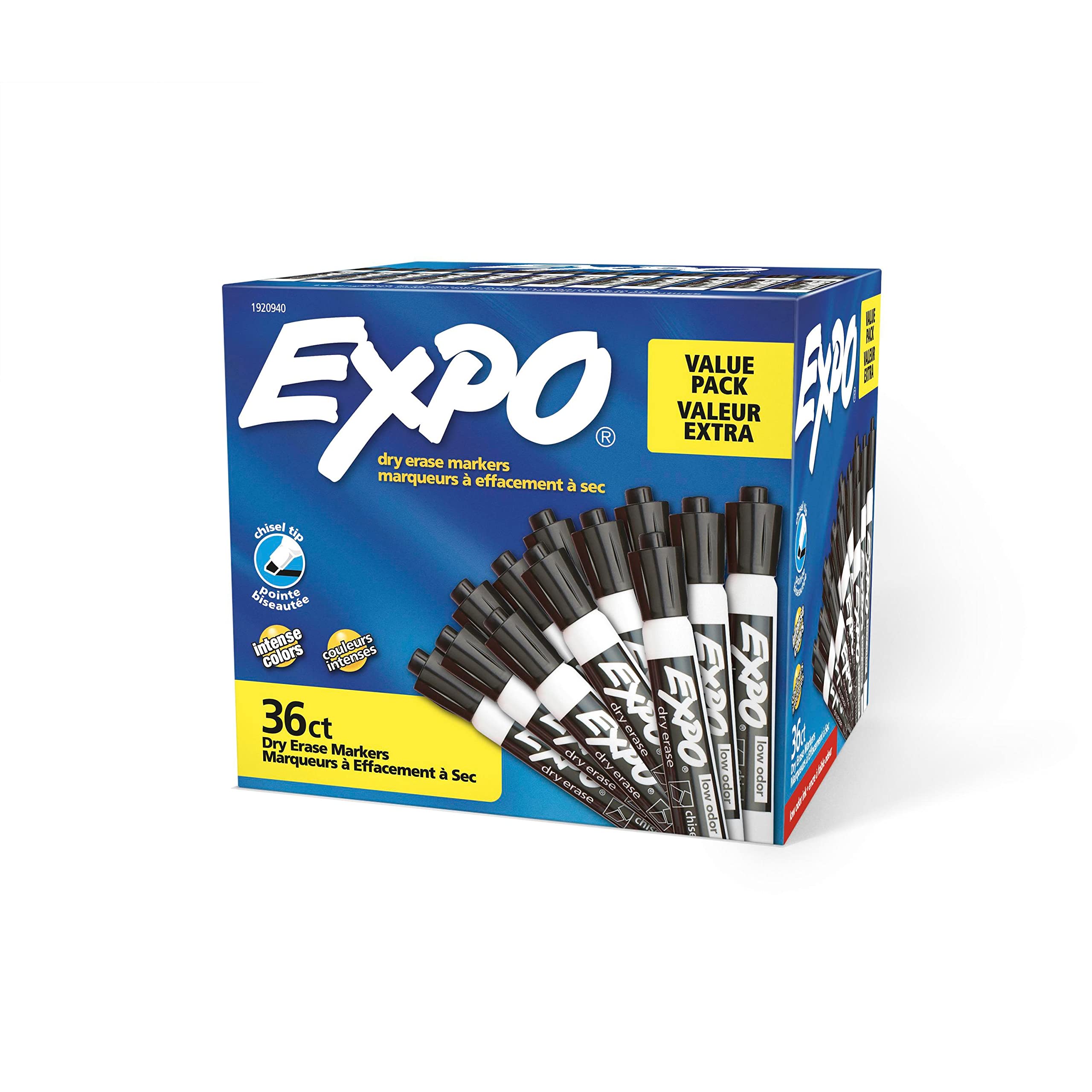 Expo Low Odour Dry Erase Markers, Chisel Tip, Black, 36 Count 🍁 All In One Marketplace Canada