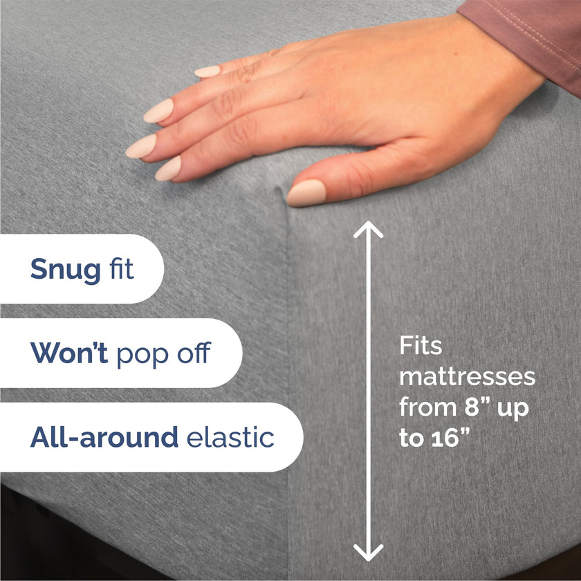 Queen Size 4 Piece Sheet Set - Comfy Breathable & Cooling Sheets - Hotel Luxury Bed Sheets for Women & Men - Deep Pockets, Easy-Fit, Soft & Wrinkle Free Sheets - Heathered Grey Oeko-Tex Bed Sheet Set 🍁 All In One Marketplace Canada