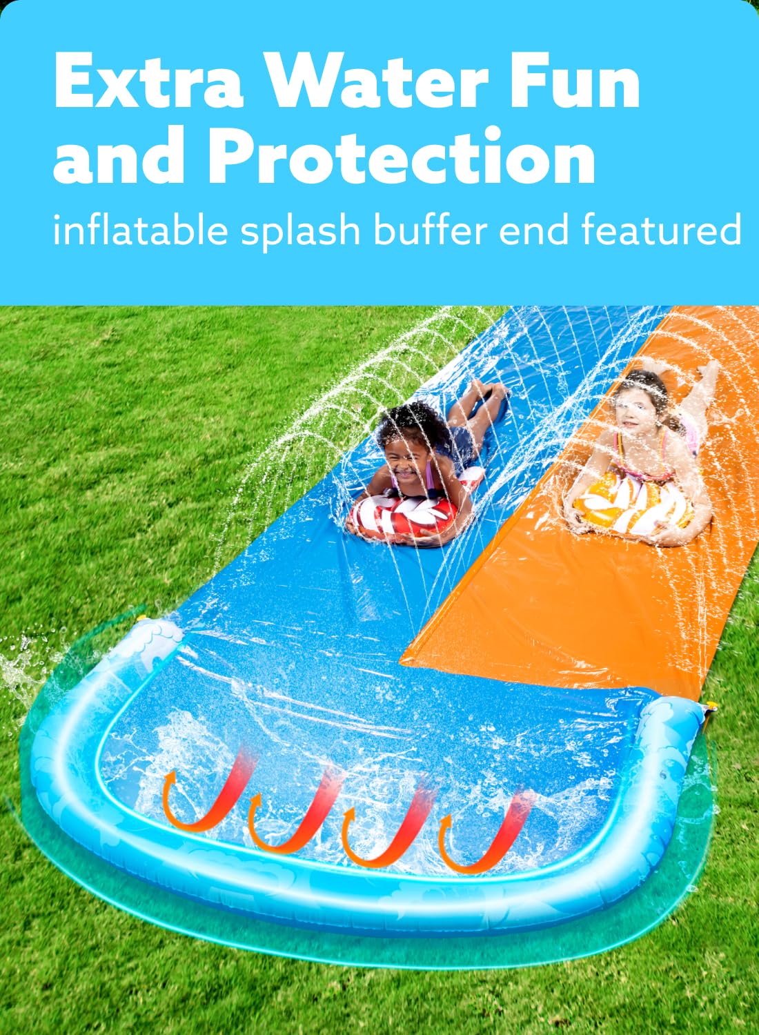 JOYIN 22.5ft Water Slides and 2 Bodyboards, Lawn Slide Summer Slip Waterslides Toy with Build in Sprinkler for Backyard Outdoor Water Fun for Kids 🍁 All In One Marketplace Canada