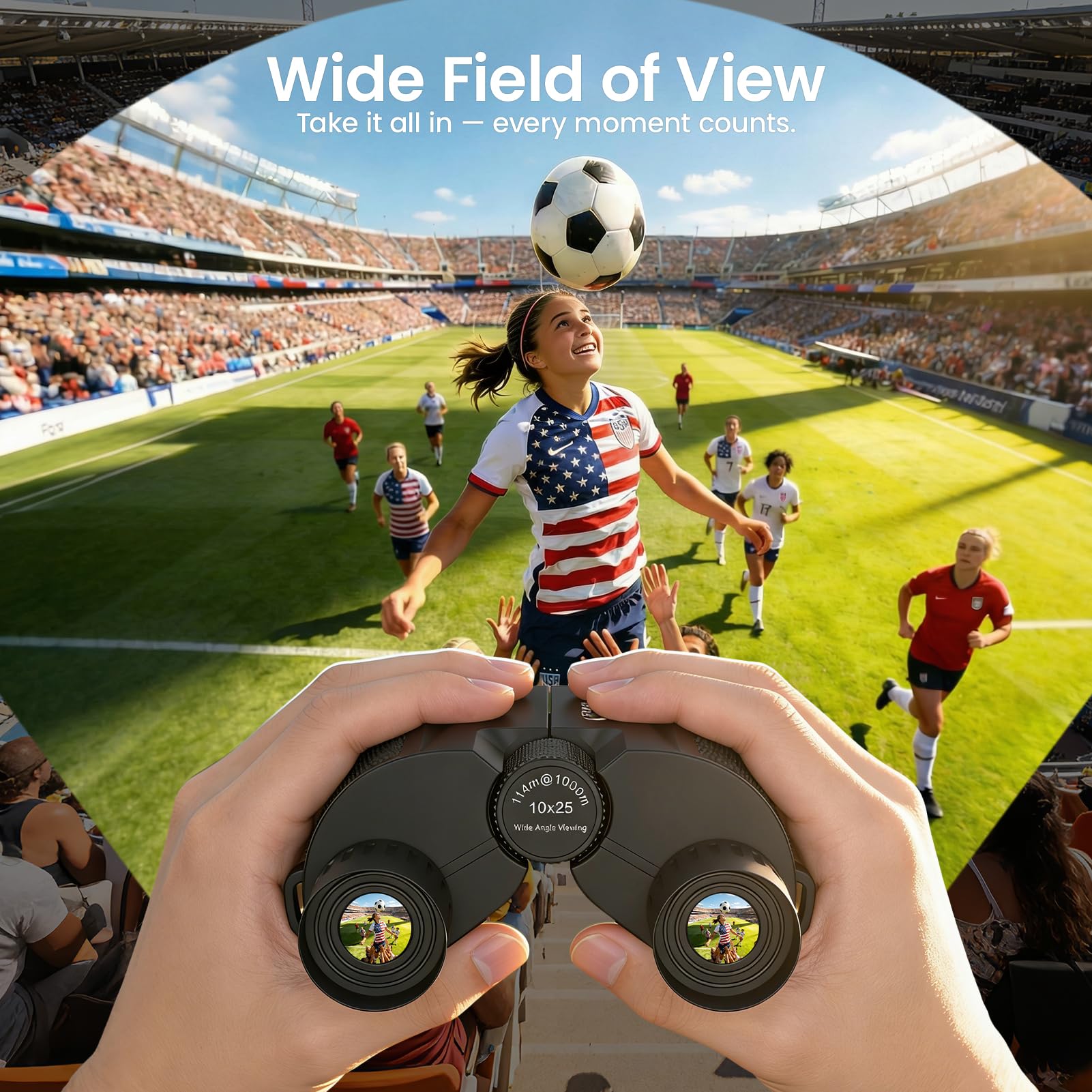 Aurosports 10x25 Binoculars for Adults Kids, Bright View Compact Binoculars with Weak Light Vision, Easy Focus Small Binoculars for Bird Watching Outdoor Sports Games Travel Hunting Hiking 🍁 All In One Marketplace Canada