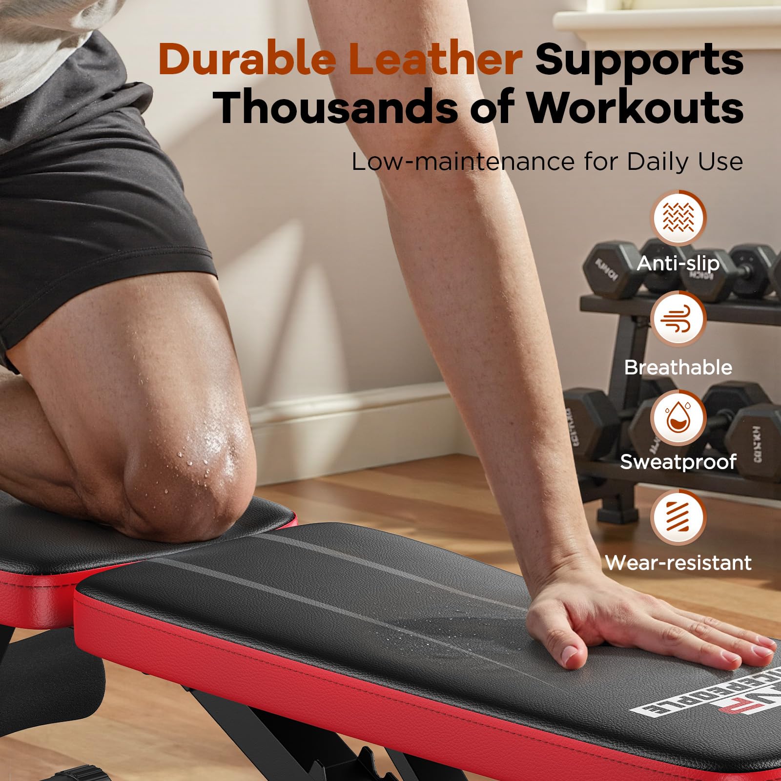 NICEPEOPLE Foldable Basic Weight Bench for Home Gym, Workout Bench with 8 Backrests, 660LBS Weight Capacity Adjustable Bench 🍁 All In One Marketplace Canada