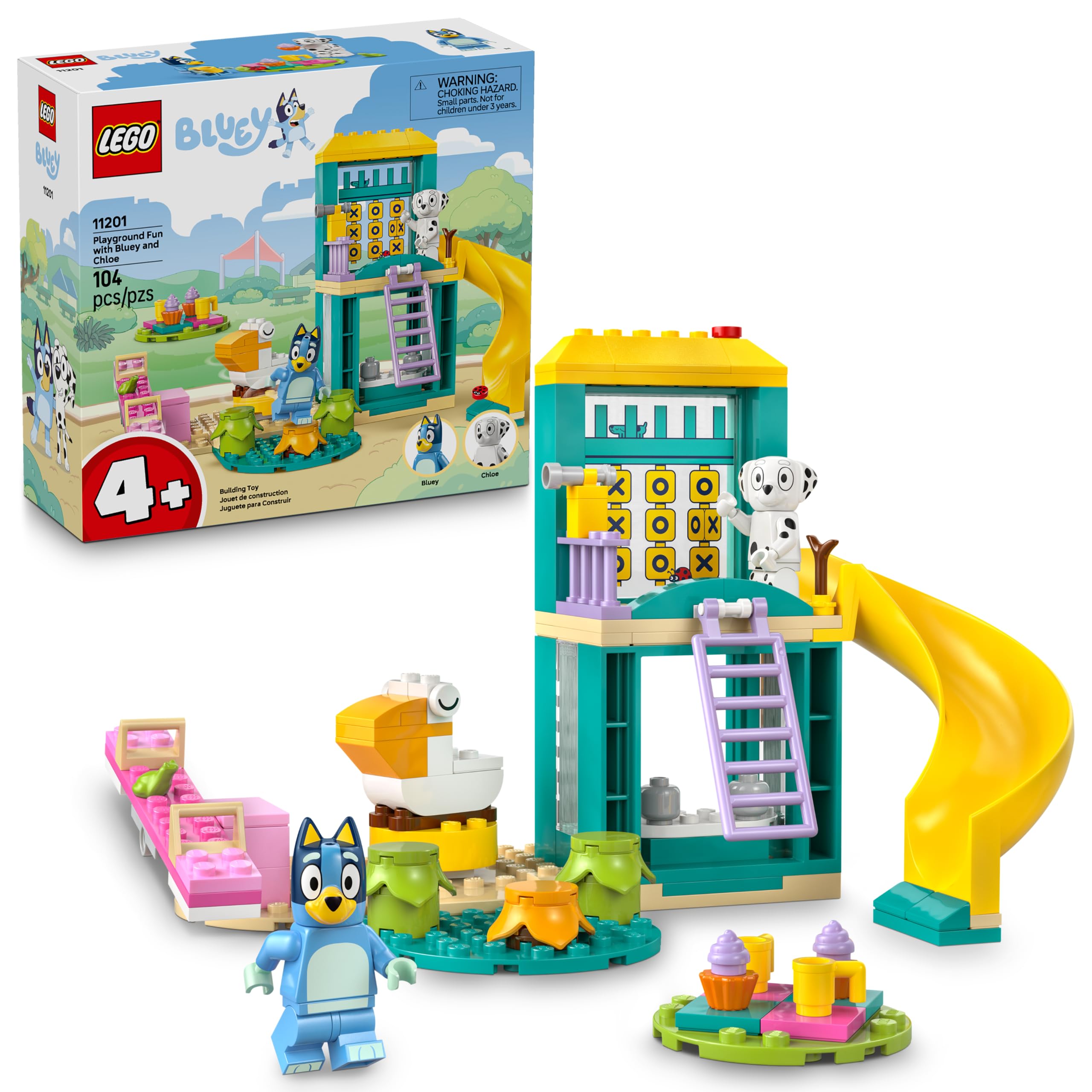 LEGO Bluey Playground Fun with Bluey and Chloe - Building Toy for Kids - Sensory Toy for Pretend Play - Includes Bluey and Chloe Minifigures - Birthday Gift Idea for Girls and Boys 4 and Up - 11201 🍁 All In One Marketplace Canada