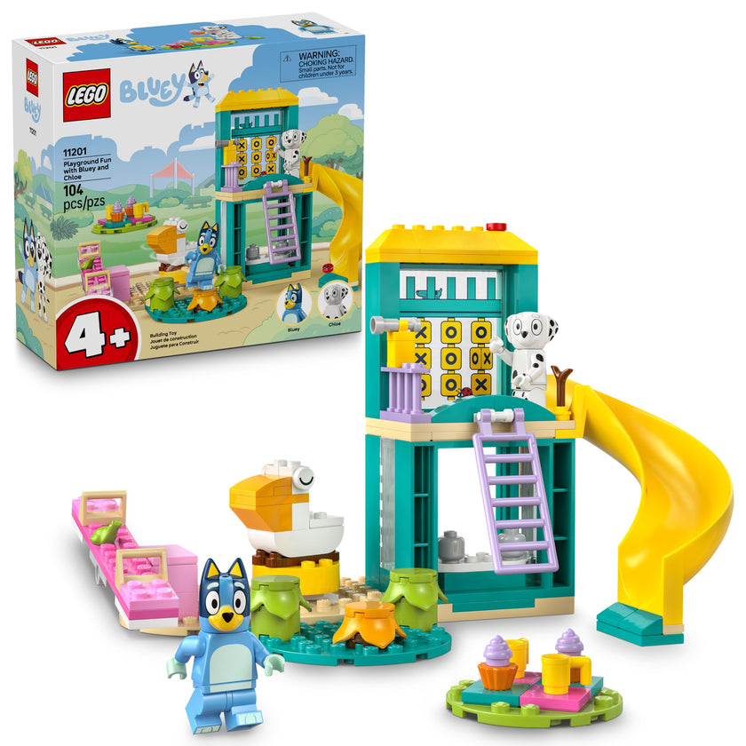 LEGO Bluey Playground Fun with Bluey and Chloe - Building Toy for Kids - Sensory Toy for Pretend Play - Includes Bluey and Chloe Minifigures - Birthday Gift Idea for Girls and Boys 4 and Up - 11201 🍁 All In One Marketplace Canada
