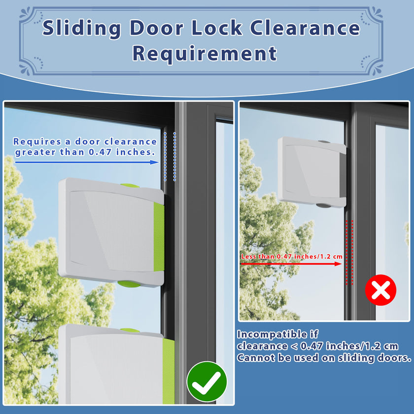 4 Pack Sliding Glass Door Locks for Child Safety, Baby Proof Closets, Sliding Window Locks, with Strong 3M Adhesive Tape, No Screws or Drills, Easy Clean (Green) 🍁 All In One Marketplace Canada