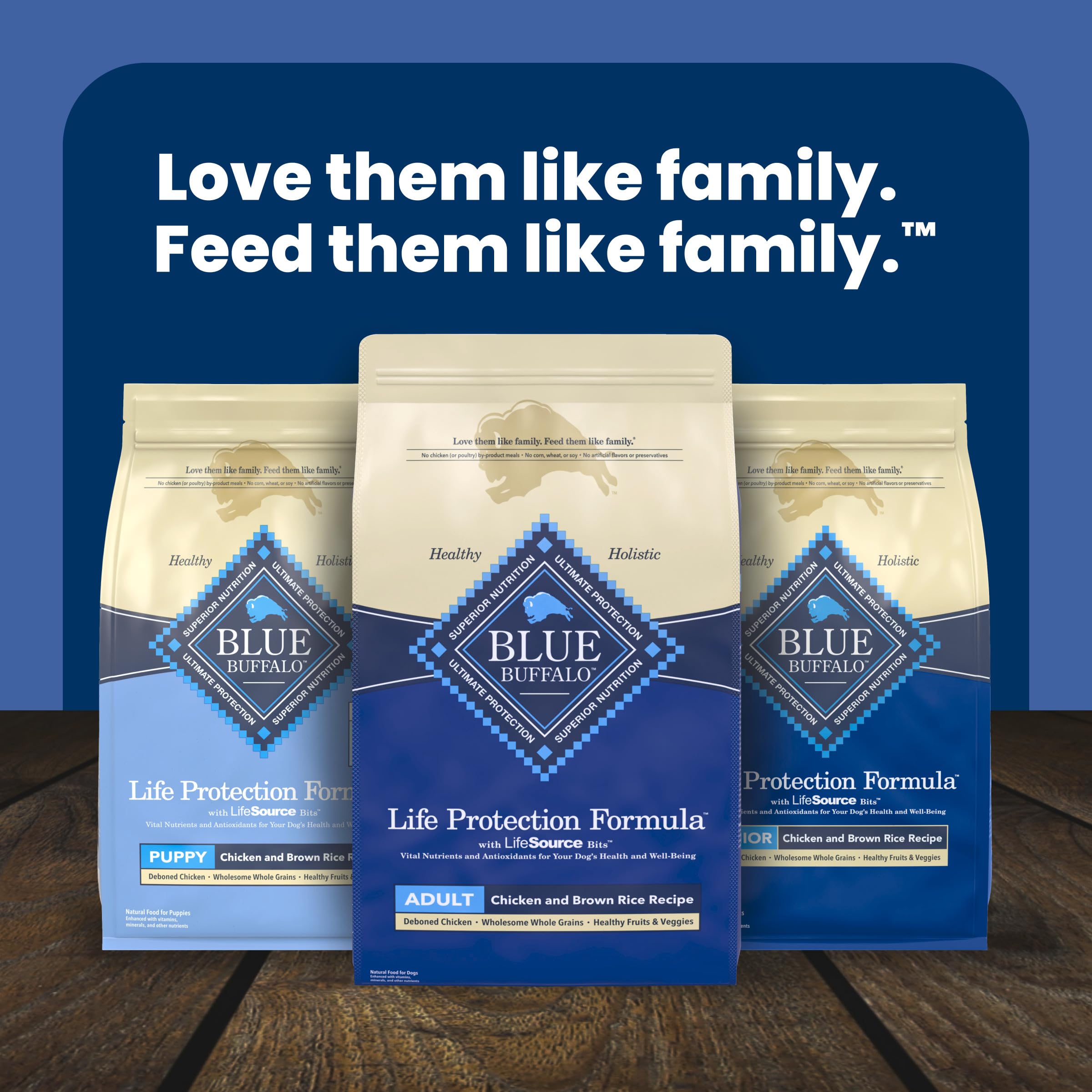 Blue Buffalo Life Protection Formula Chicken & Brown Rice Adult Dry Dog Food, Supports Immunity with Antioxidant-Rich LifeSource Bits, Promotes Healthy Muscle Development, 2.7kg/6lbs 🍁 All In One Marketplace Canada