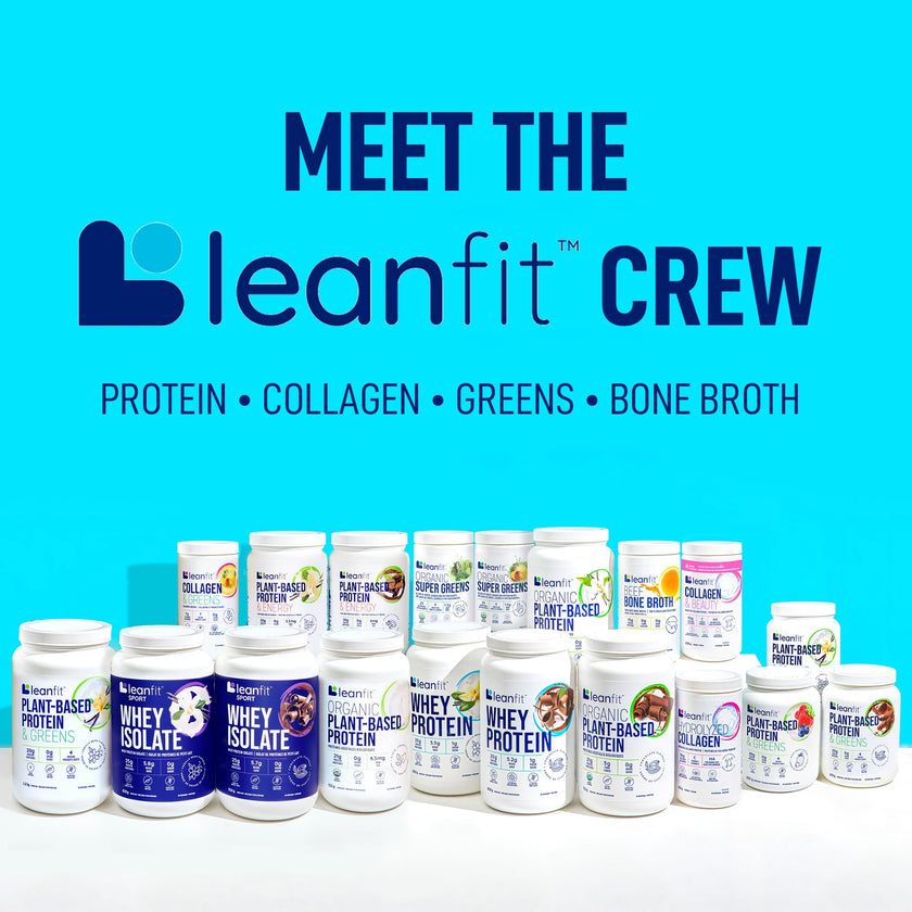 LEANFIT PLANT-BASED PROTEIN & GREENS Natural Vanilla – 20g Plant Protein + 4 Leafy Greens Per Serving – Vegan, Gluten-Free, Soy-Free, No Sugar - 20 Servings, 517g Tub 🍁 All In One Marketplace Canada