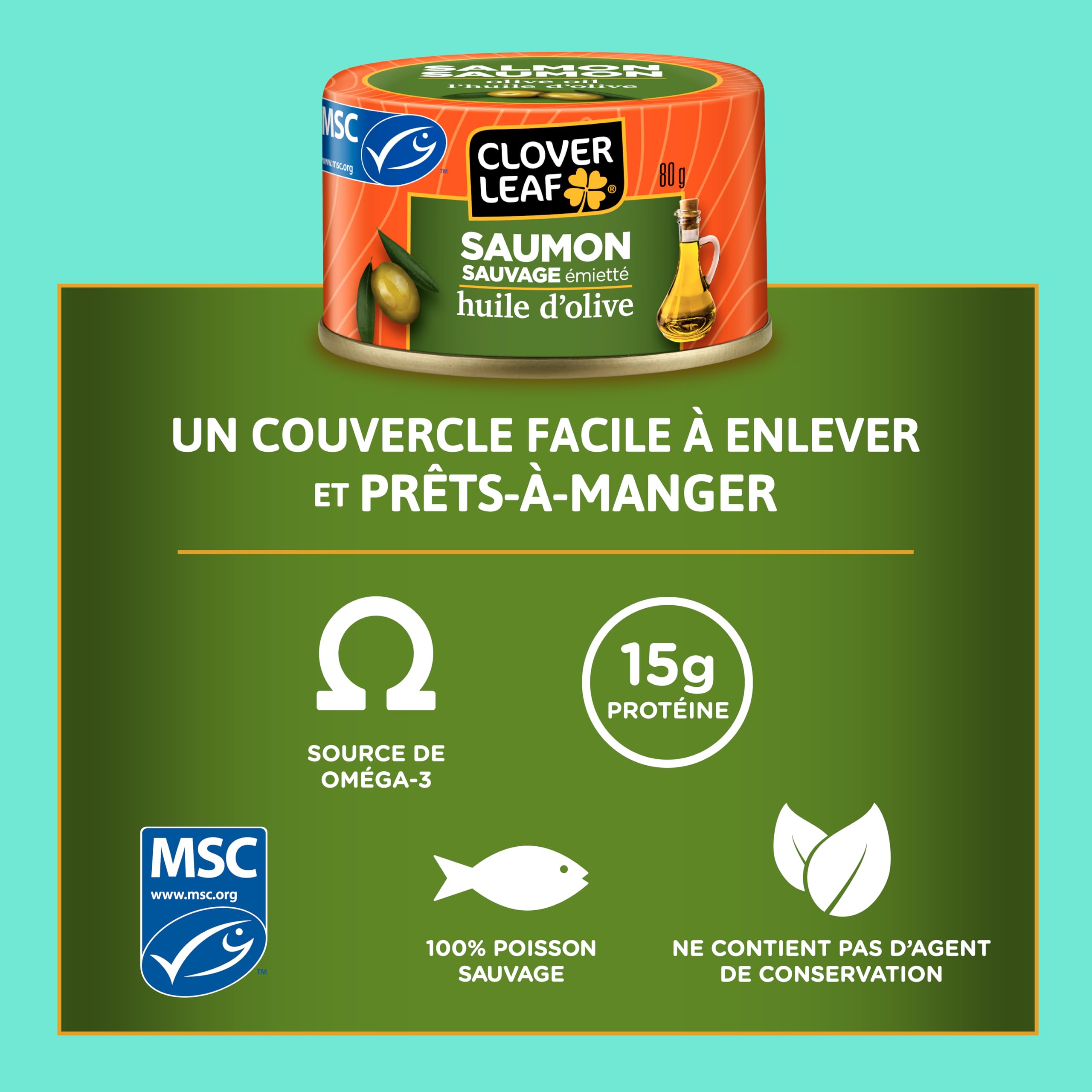 Clover Leaf Wild Flaked Pink Salmon Olive Oil 80g, 24 Easy-Peel Cans 🍁 All In One Marketplace Canada