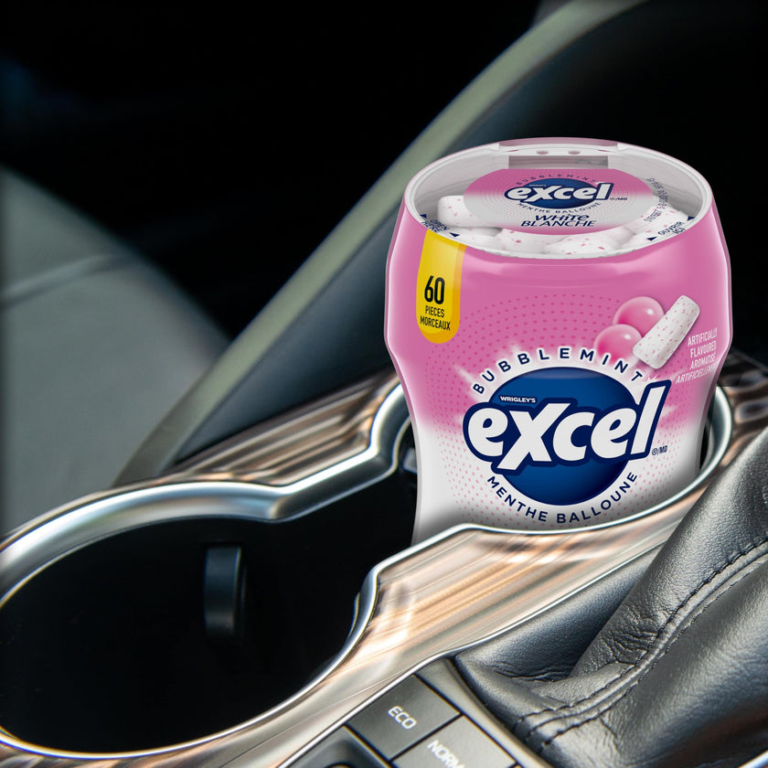 EXCEL White, Bubblemint Flavoured Sugar Free Chewing Gum, 60 Pieces, 6 Bottles 🍁 All In One Marketplace Canada