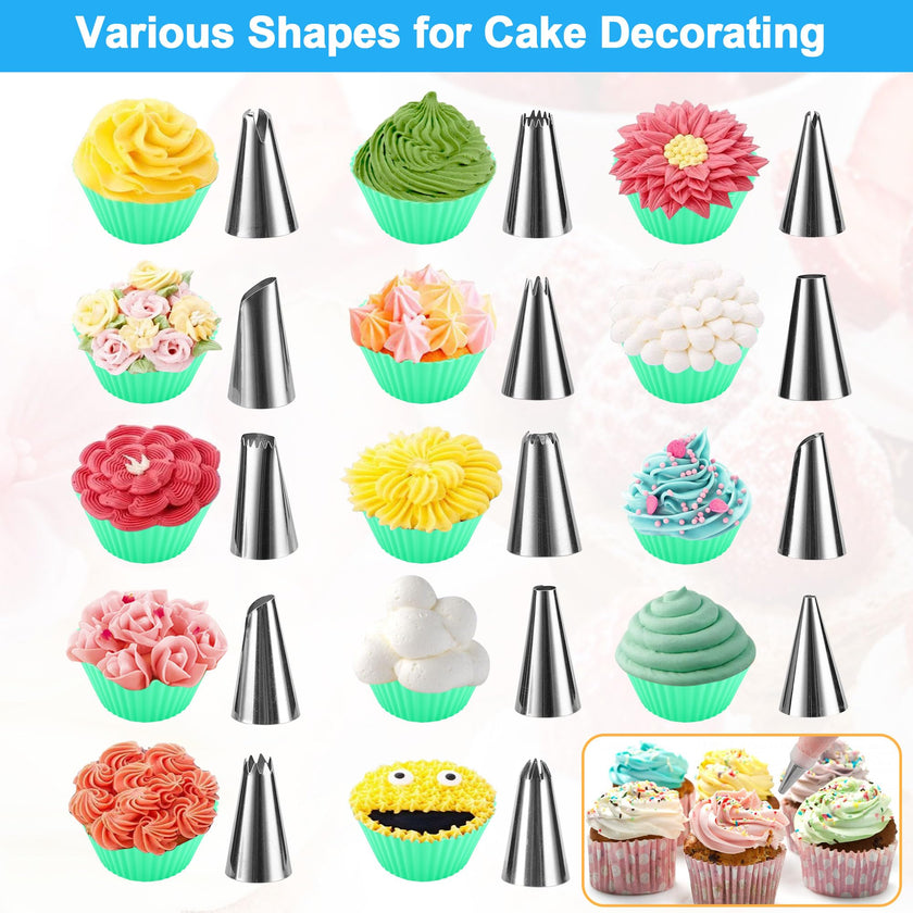 firstake Piping Bags and Tips Set - 100pcs 12 Inch Icing Bags with 14 Tips 🍁 All In One Marketplace Canada