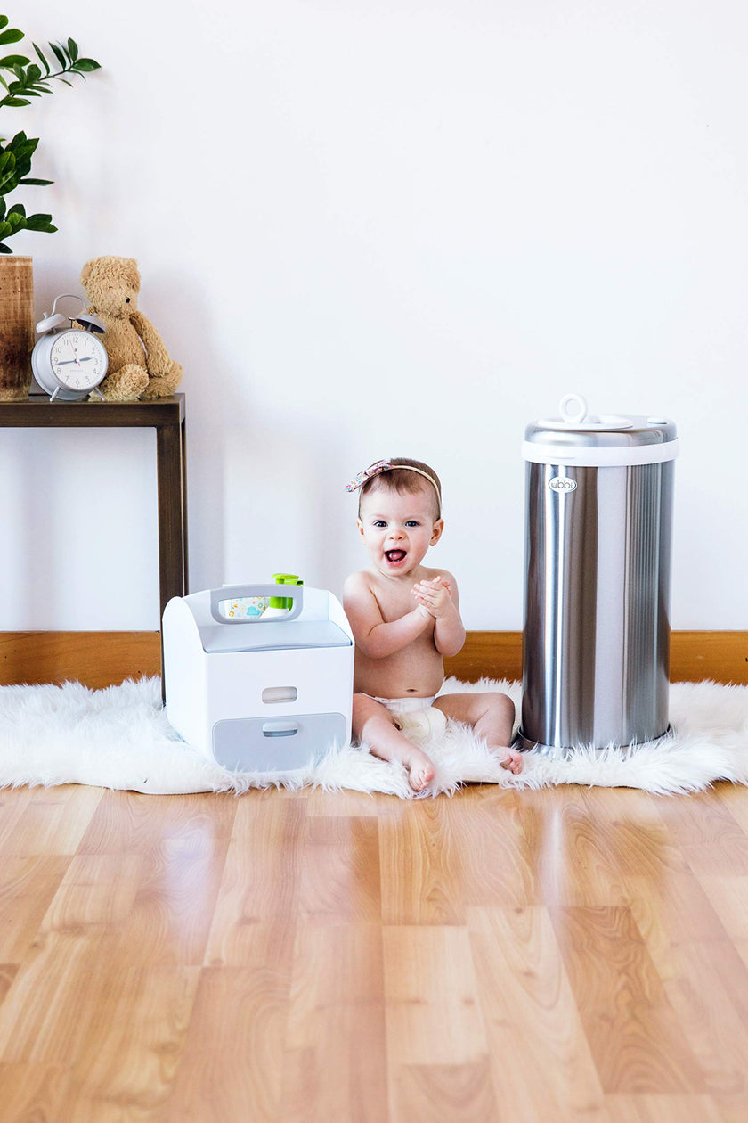 Ubbi Limited Edition, Money Saving, No Special Bag Required, Steel Odor Locking Diaper Pail, Chrome, 3.18 ounces 🍁 All In One Marketplace Canada