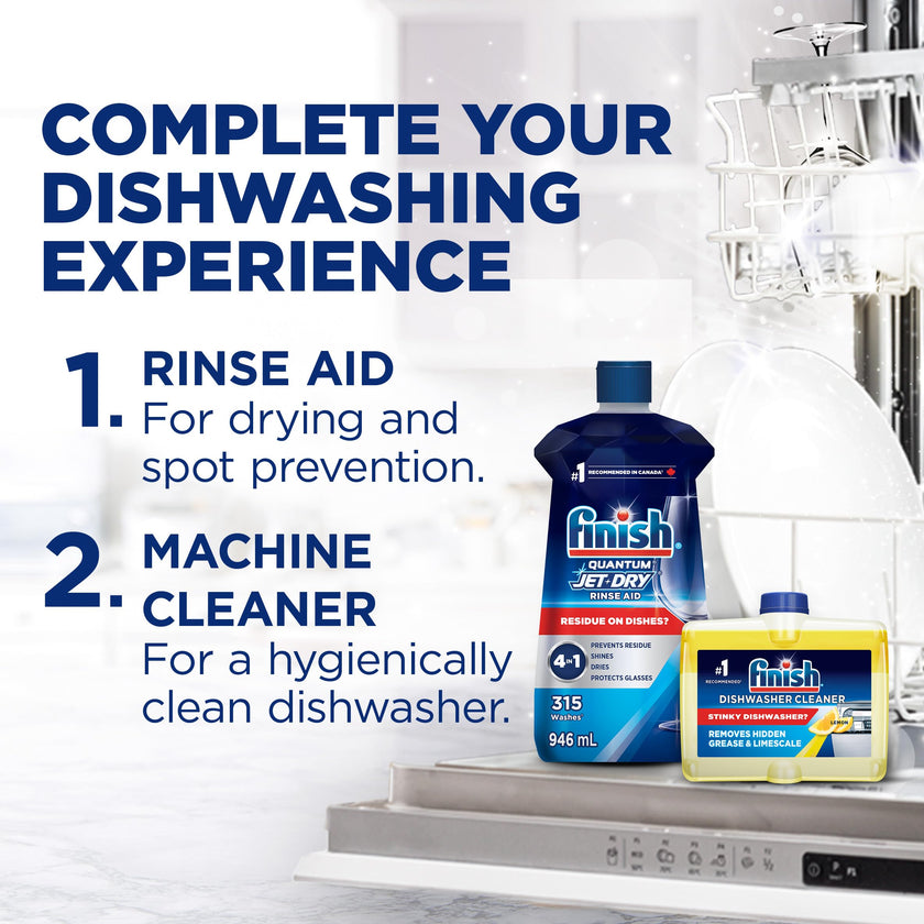 Finish Quantum Ultimate Dishwasher Detergent Pods, 3-Chamber Formula with Powerball, 2X Grease Fighting*, 24H Dried-On Stains, Deep Clean, Virtually Spotless Shine, No Pre-Rinse, 72 Tabs 🍁 All In One Marketplace Canada