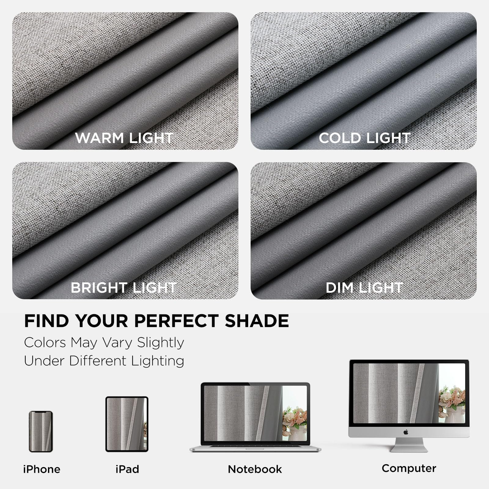 Joydeco 100% Blackout Curtains 2 Panels for Living Room - Linen Black Out Curtains 84 Inch Long Room Darkening Opaque Curtains for Bedroom, Thermal Insulated Drapes Privacy Protection 2 Panels Set 🍁 All In One Marketplace Canada