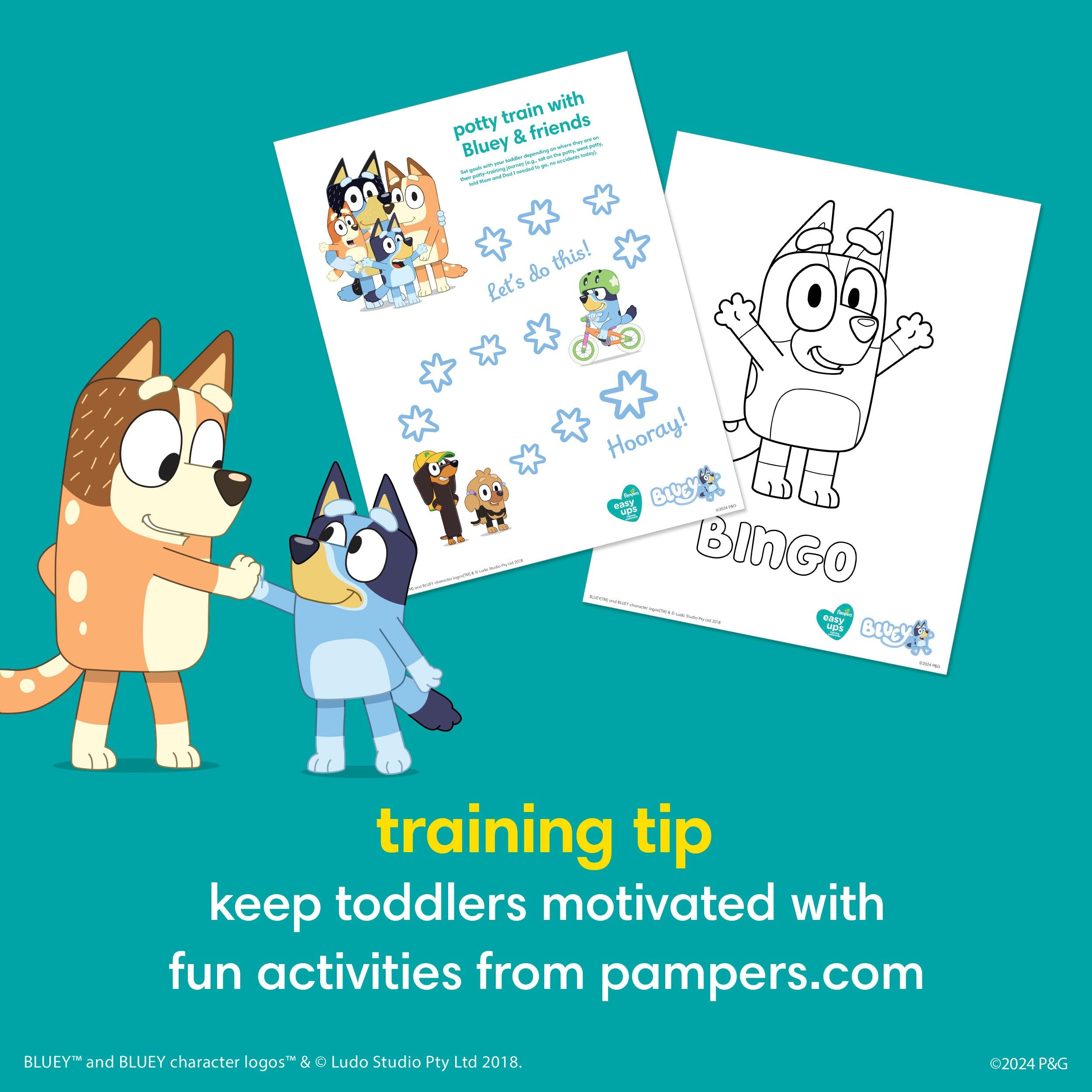 Pampers Easy Ups Girls & Boys Potty Training Pants, Size 7 (5T6T), Bluey Absorbent Training Underwear, Up to 100% Leakproof Day and Night, Hypoallergenic, 1 Pack (Count of 70) 🍁 All In One Marketplace Canada