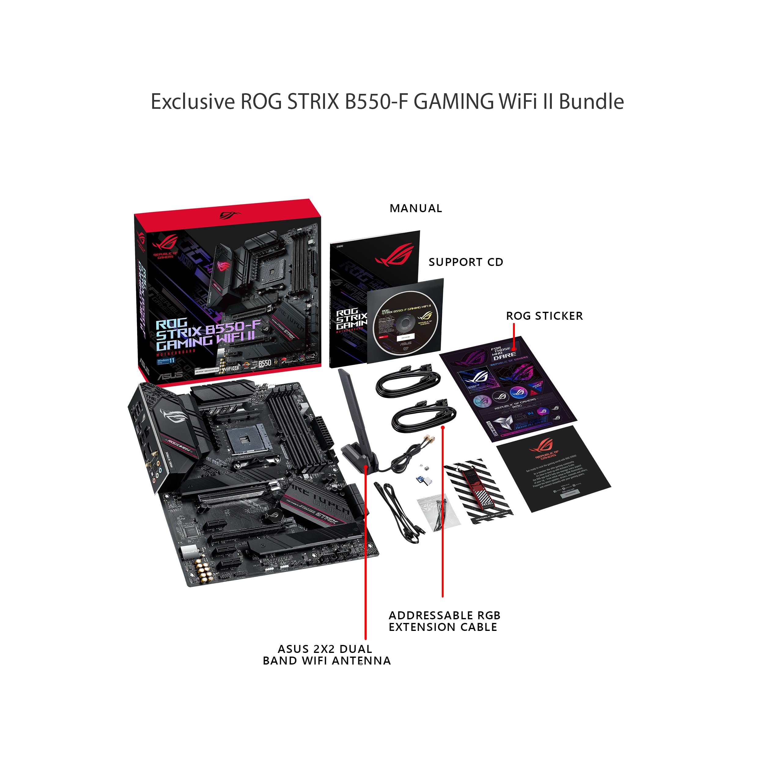 Asus ROG Strix B550-F Gaming WiFi II AMD AM4 (3rd Gen Ryzen) ATX Motherboard (PCIe 4.0,WiFi 6E, 2.5Gb LAN, BIOS Flashback, HDMI 2.1, Addressable Gen 2 RGB Header and Aura Sync) 🍁 All In One Marketplace Canada