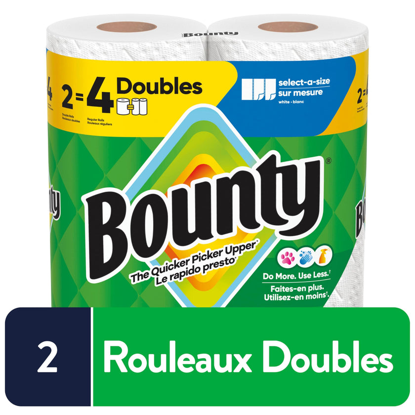 Bounty Paper Towels Select-A-Size White, 12 Double Rolls = 24 Regular Rolls 🍁 All In One Marketplace Canada