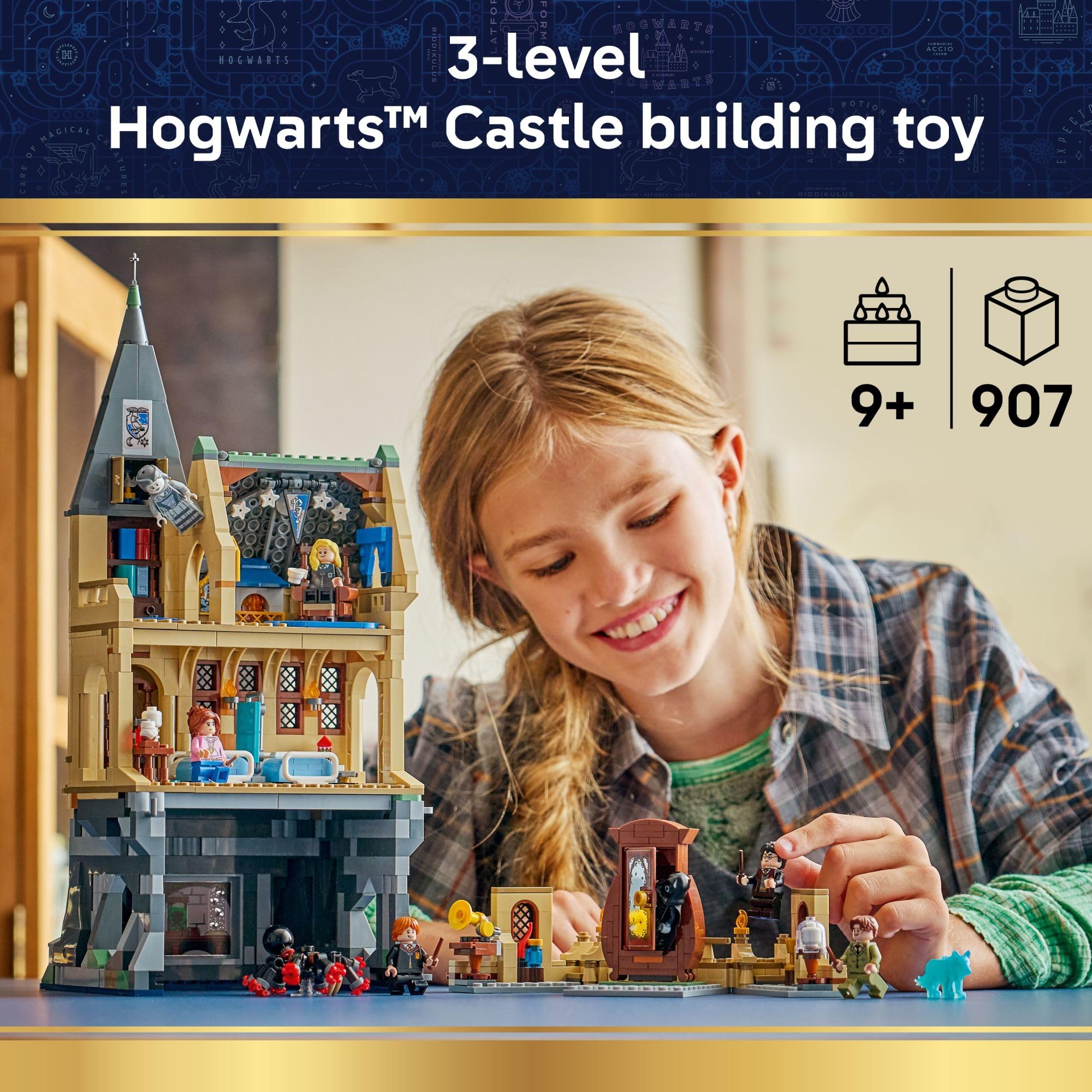 LEGO Harry Potter Hogwarts Castle: Hospital Wing Building Toy for Girls & Boys - Pretend Play Set for Kids, Ages 9+ - W/7 Minifigures & Wolf Patronus Toy Figure - Gift Idea for Birthdays - 76463 🍁 All In One Marketplace Canada
