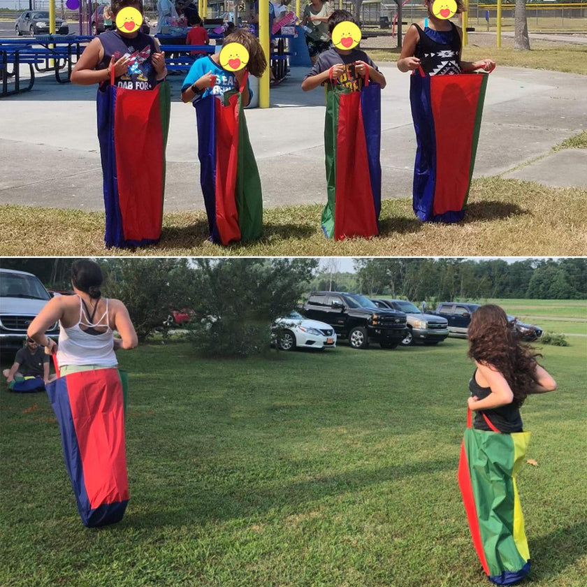 CWLAKON Outdoor Carnival Games Potato Sack Race Bags for Kids Adults, Egg and Spoon Race, 3 Legged Race Bands, Outside Backyard Lawn Yard Field Day Birthday Party Camping Picnic Family Reunion Game 🍁 All In One Marketplace Canada
