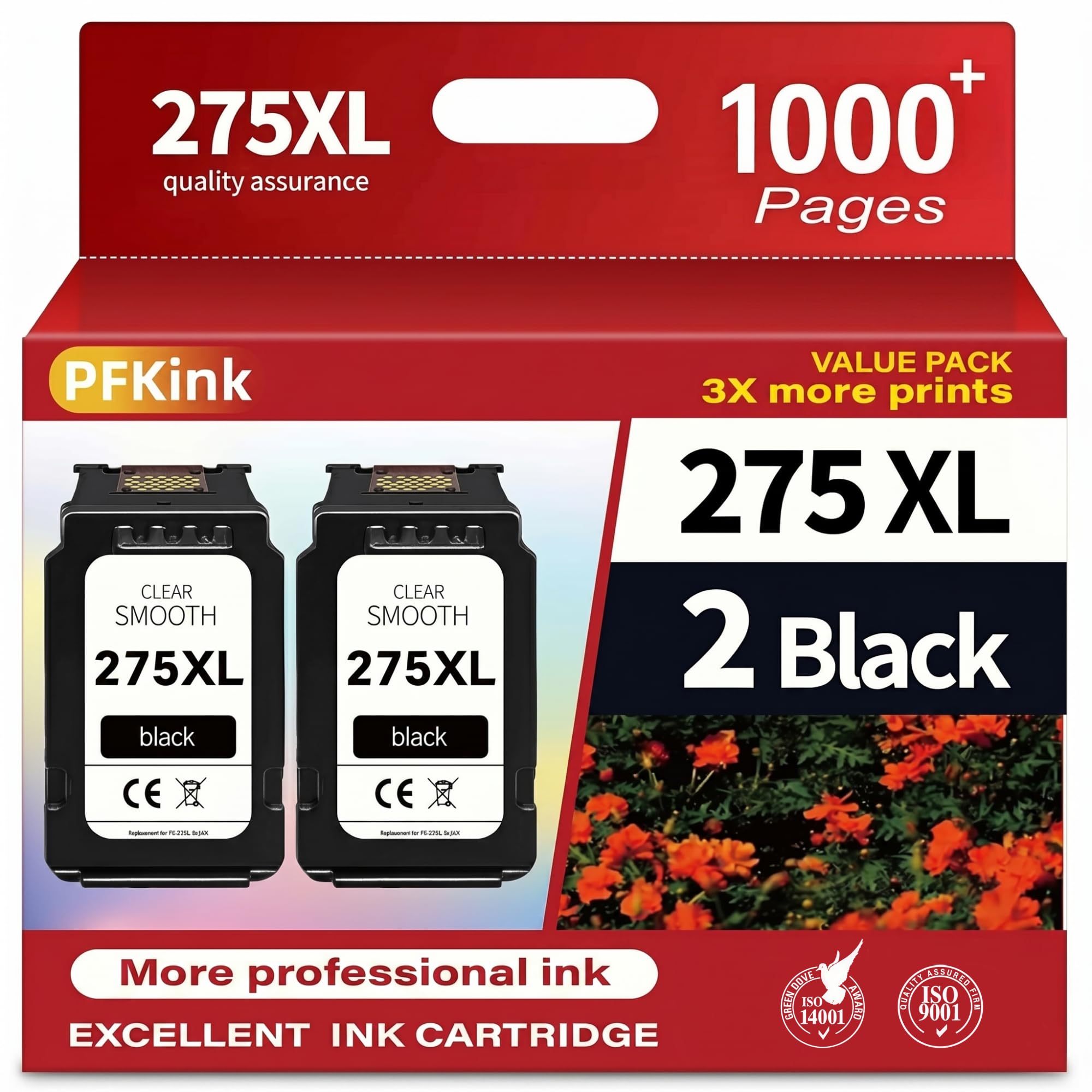 275XL Black Ink Cartridge Replacement for Canon Ink 275 275XL Black PG-275 PG-275XL Works for Canon PIXMA TR4720 TS3720 TS3500 TS3522 TS3520 TS3722 TR4700 TR4722 TR4723(2 Black) 🍁 All In One Marketplace Canada