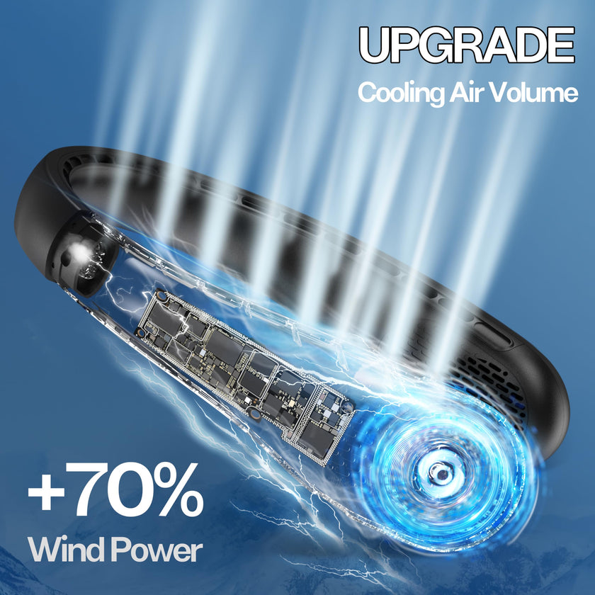 Portable Neck Fan with LED Display & 360° Cooling Airflow, 3 Speed Settings Bladeless Cooler, 4000mAh Rechargeable Battery, Ultra-Quiet Personal Fan for Home, Office, Travel, Sports 🍁 All In One Marketplace Canada