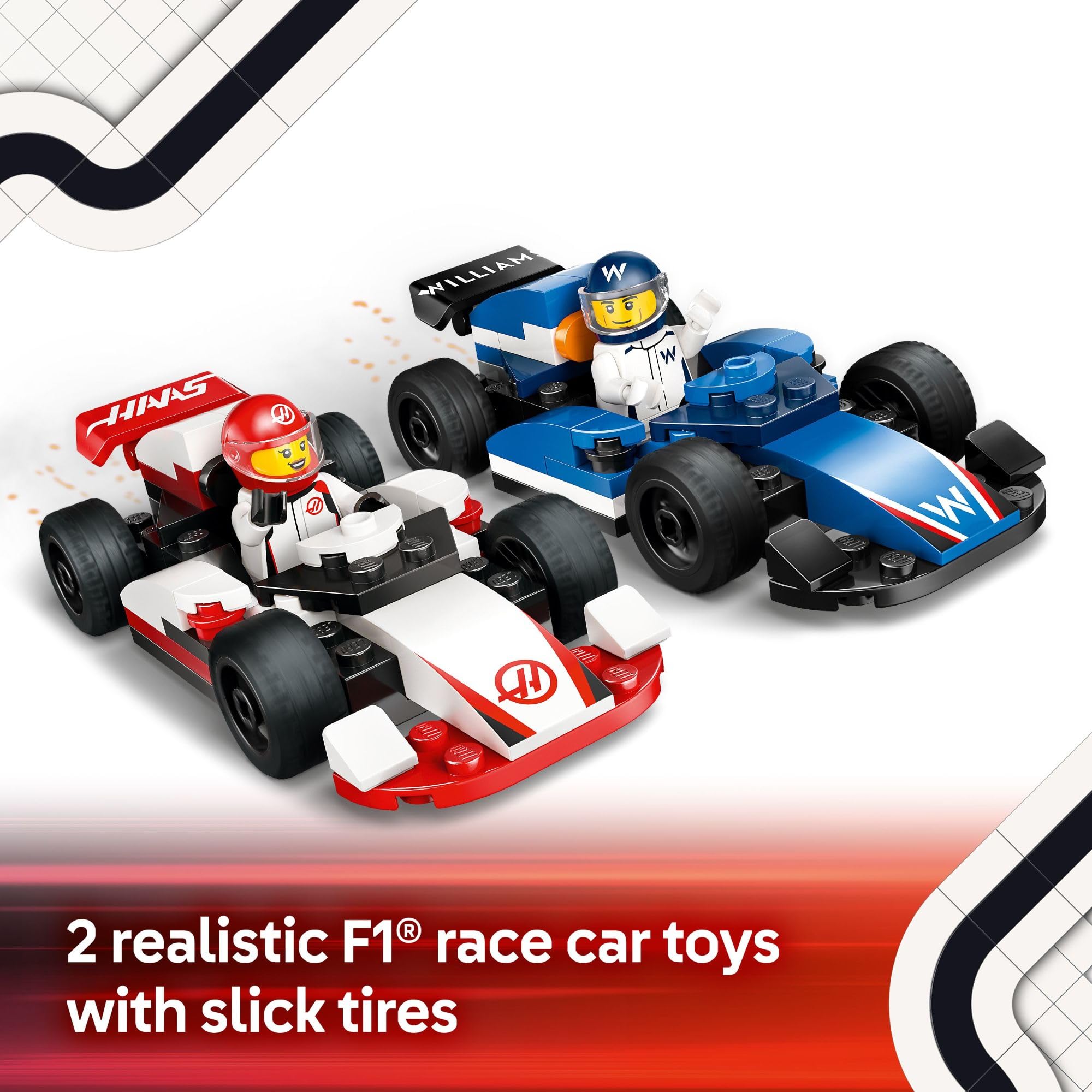 LEGO City F1 Williams Racing & Haas F1 Race Car Toys - Car Building Toy Set for Kids, Boys and Girls, Ages 4+ - F1 Preschool Toy for Fans - Gift Idea for Birthdays - 60464 🍁 All In One Marketplace Canada