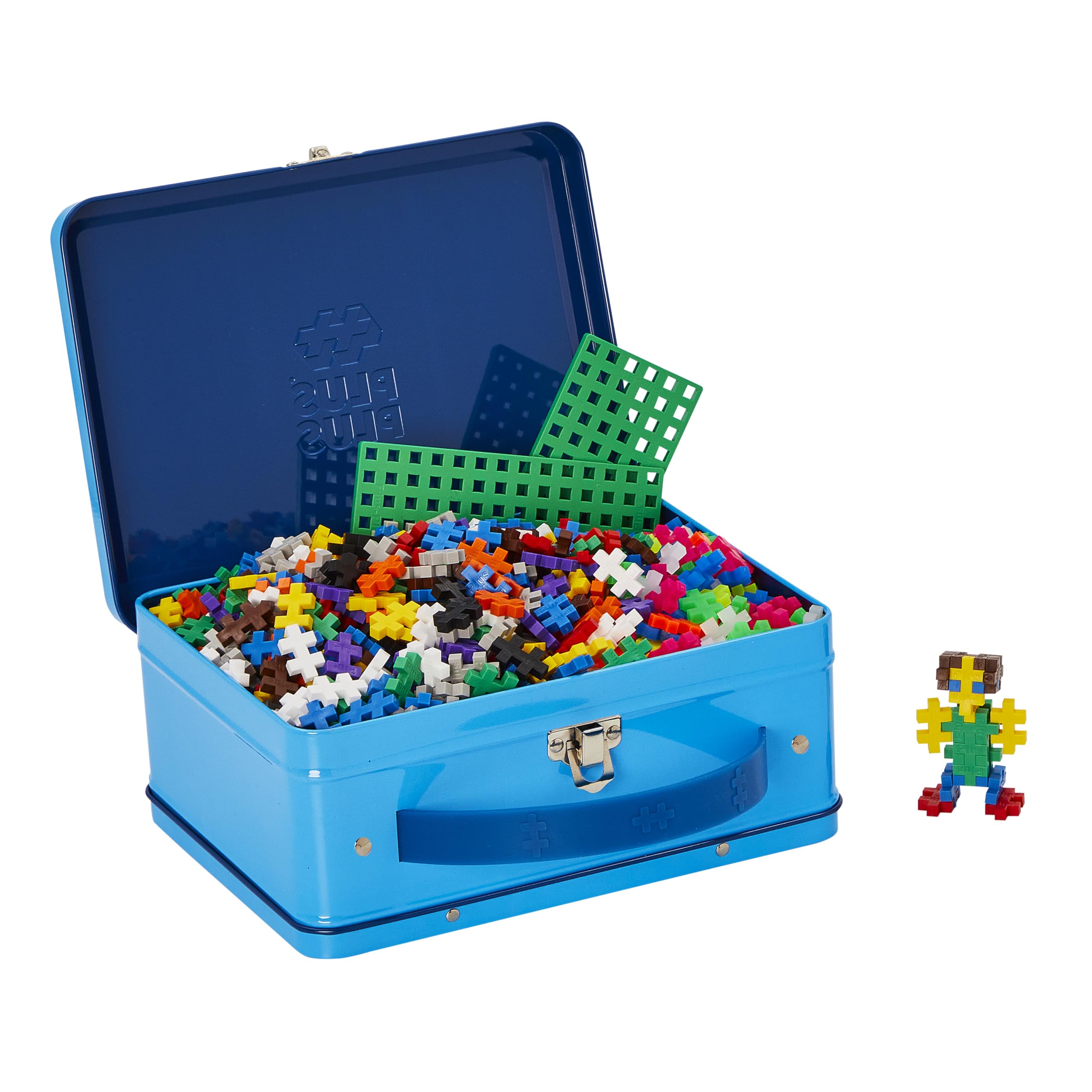 PLUS PLUS - 600 Pcs 12 x 20 mm Blue Metal Travel Case Building Blocks 🍁 All In One Marketplace Canada