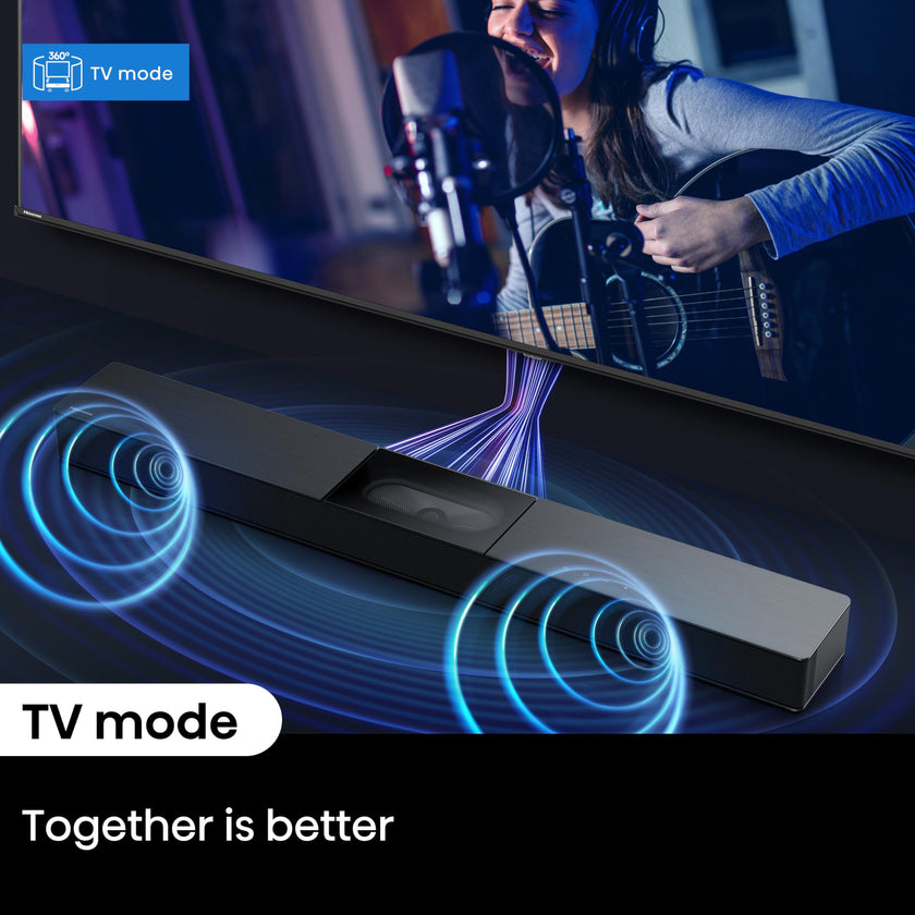 Hisense A620-2.1ch All-in-one Soundbar with 4.75 inch Built-in Visualised Subwoofer, 240W Max Audio Power, Compact Design with 5.3 Wireless Bluetooth, Powered by DTS Virtual:X, Roku TV Ready 🍁 All In One Marketplace Canada