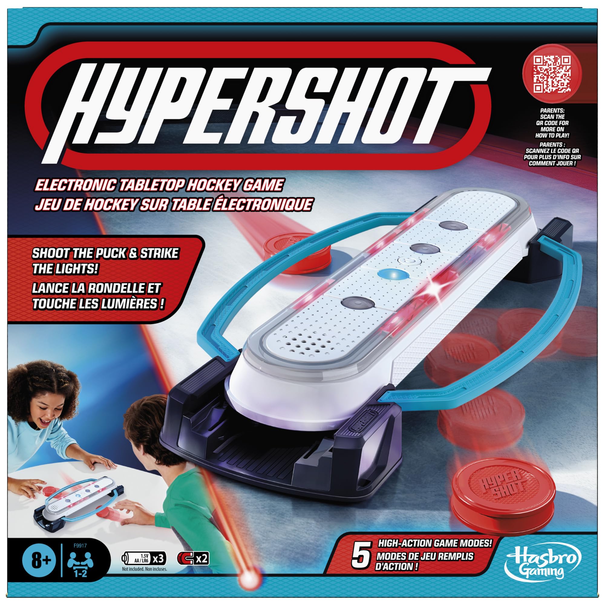 Hypershot Electronic Tabletop Hockey Game | 5 Games in 1 | Music, Lights, and Sounds | Ages 8 and Up | for 1 to 2 Players | Kids Board Games (English & French) 🍁 All In One Marketplace Canada