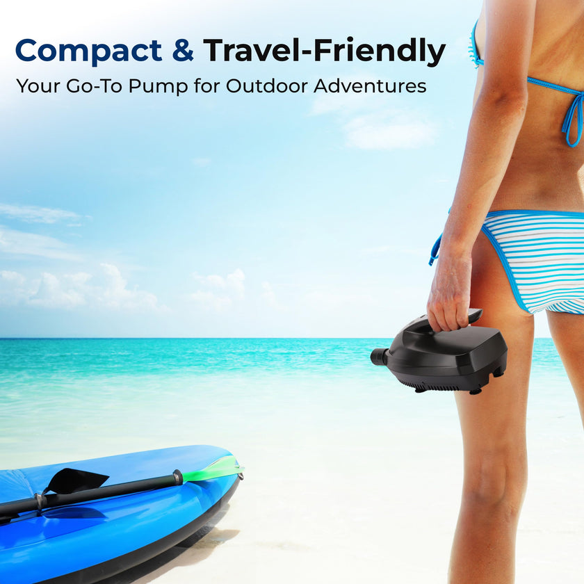 SereneLife Electric SUP Air Pump 16 PSI, Portable Paddle Board Air Compressor with Digital LCD Display, 12V DC Car Connector, Multiple Nozzle Adapters for SUPs, Boats & Inflatables 🍁 All In One Marketplace Canada
