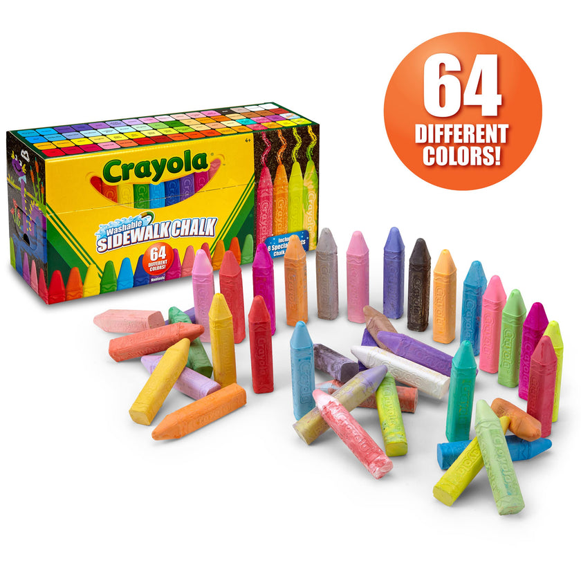 Crayola Ultimate Washable Chalk Collection (64ct), Bulk Outdoor Sidewalk Chalk for Kids, Outdoor Activities & Spring Crafts, Gifts for Kids 🍁 All In One Marketplace Canada