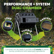 FCMP Outdoor IM4000 Dual Chamber Tumbling Composter Canadian-Made, 100% Recycled Resin - Outdoor Rotating Compost Tumbler Bin for Garden, Kitchen, and Yard Waste, Black (37 Gallon) 🍁 All In One Marketplace Canada