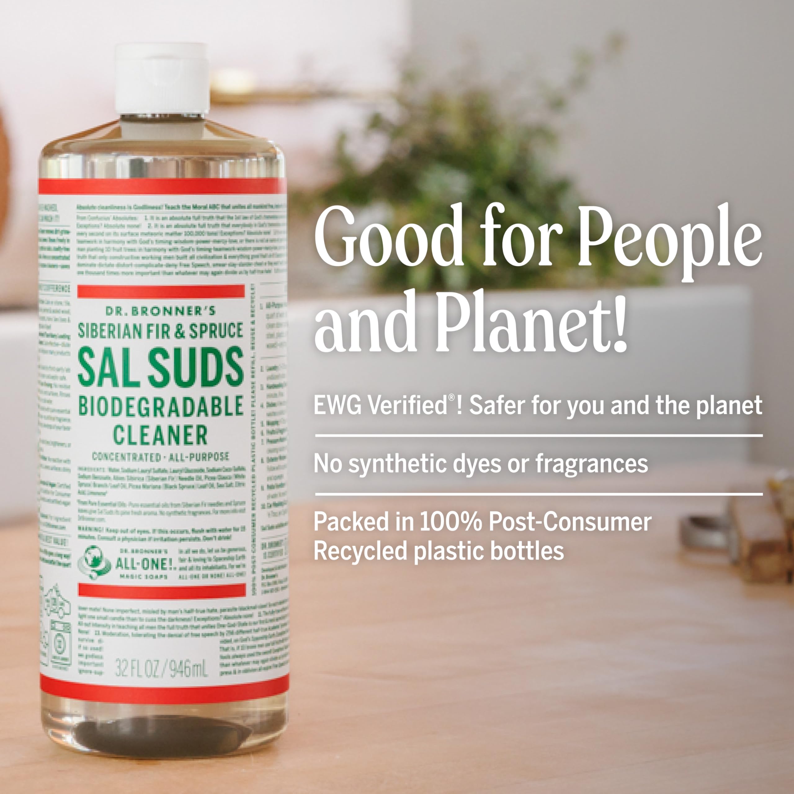 Dr. Bronner's - Sal Suds Biodegradable Cleaner (946 mL) - Concentrated All-Purpose Cleaner for Floors, Laundry, and Dishes, Cuts Grease and Dirt, Powerful Formula 🍁 All In One Marketplace Canada