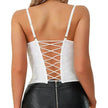 Women's Spaghetti Strap Top Fishbone Steel Ring Chest-wrapped Breasted Backless Corset Top for Women Camisole Top