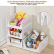 SNSLXH 5 Pack White Stackable Closet Organizer Box, Multifunctional & Foldable Storage Basket for Bathroom, Kitchen, Laundry Room, Wardrobe, Space-Saving Clothes Storage Drawer Organizer 🍁 All In One Marketplace Canada