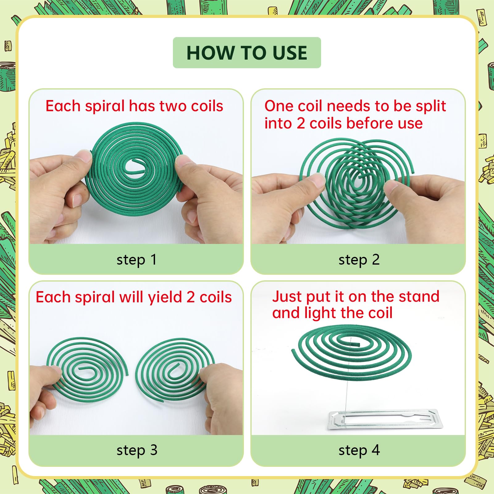 SCENTORINI Citronella Incense, Citronella Coils with Coil Holder, 48 Pcs, Suitable for Summer Home Outdoor Use, Pool Side, Patio, Porches, Courtyards, Farms, Garden Planting Area 🍁 All In One Marketplace Canada